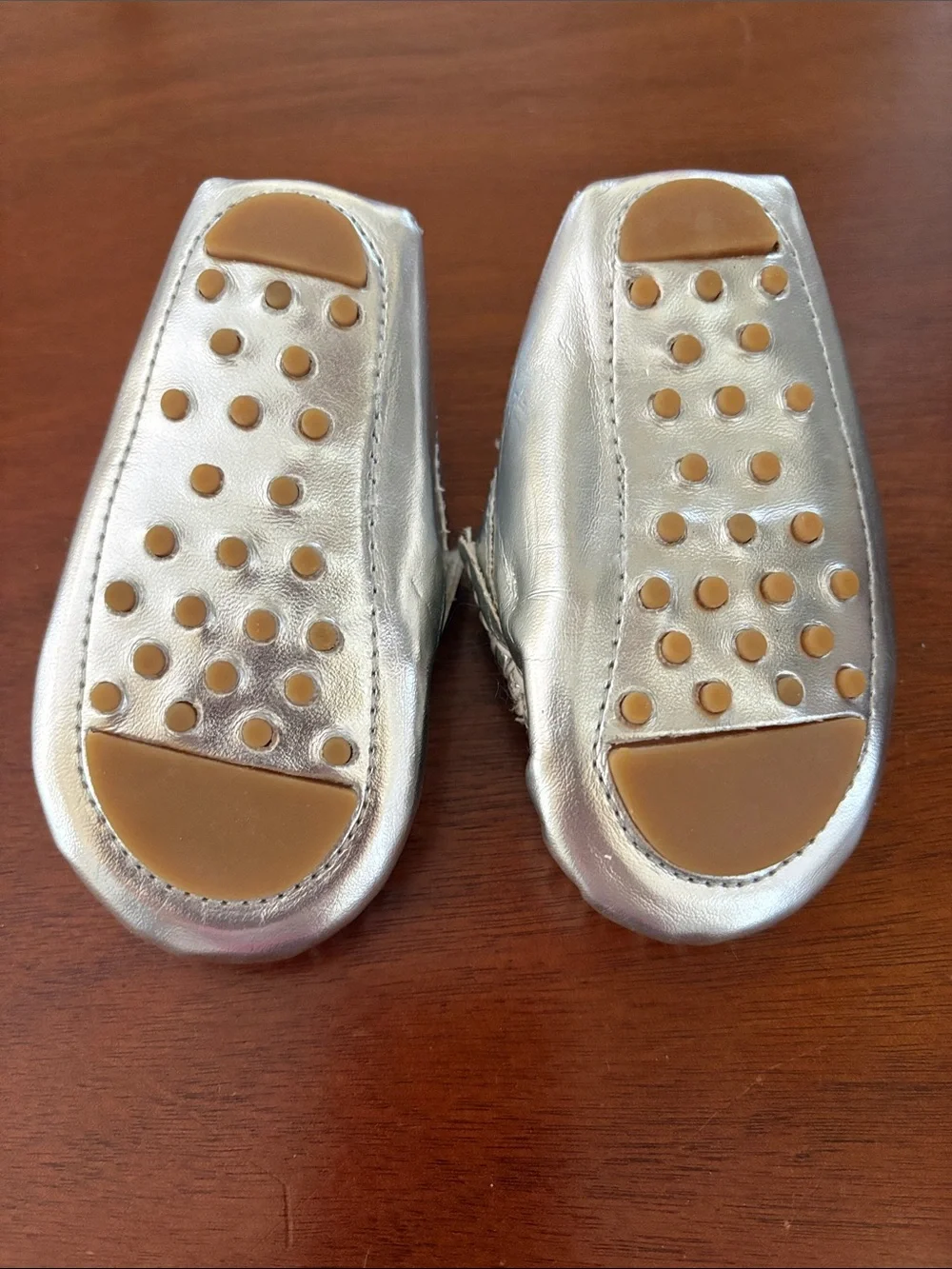 Trumpet Kids Metallic Silver Moccasin Loafers
